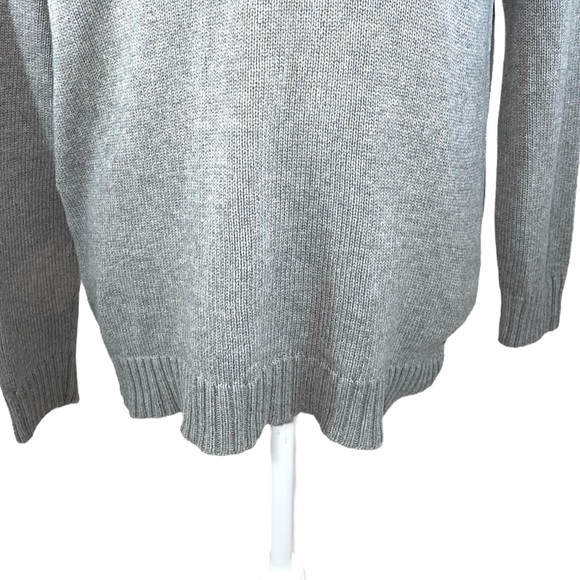 Pria sz L gray cowl neck long sleeve pullover long sleeve midweight knit sweater - Picture 8 of 11